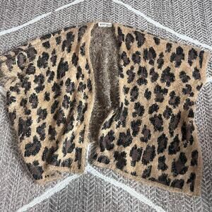 MONTREZ leopard print cardigan sz M
